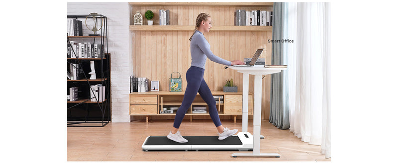 C2 Under Desk Treadmill Fold and Stow with Smart Walk Sensors in White