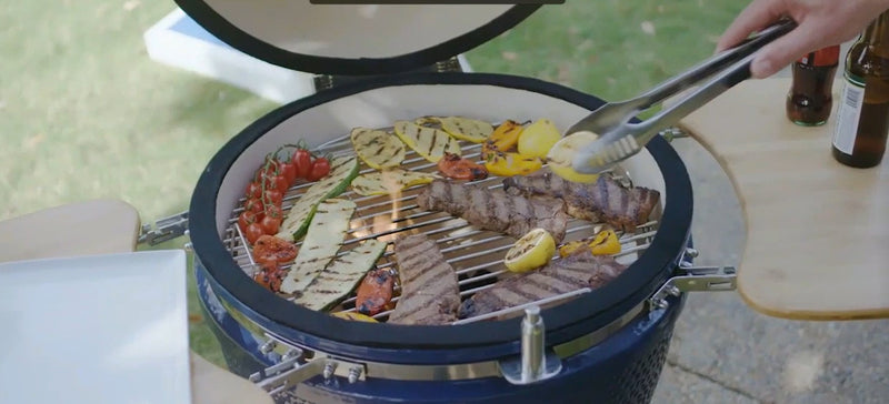 22 Inch Kamado Ceramic Grill with Free Grilling Accessories