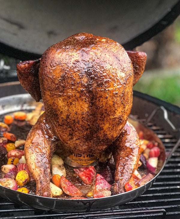 Beer Can Chicken on the Lifesmart 21" Kamado Grill
