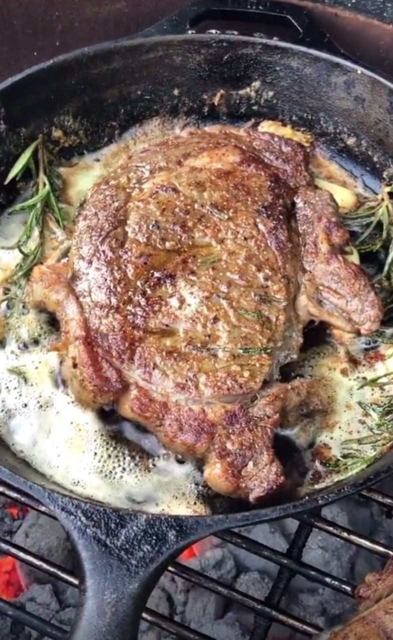 Cast Iron Seared Ribeye Steaks on the Lifesmart Kamado Grill 🥩🔥