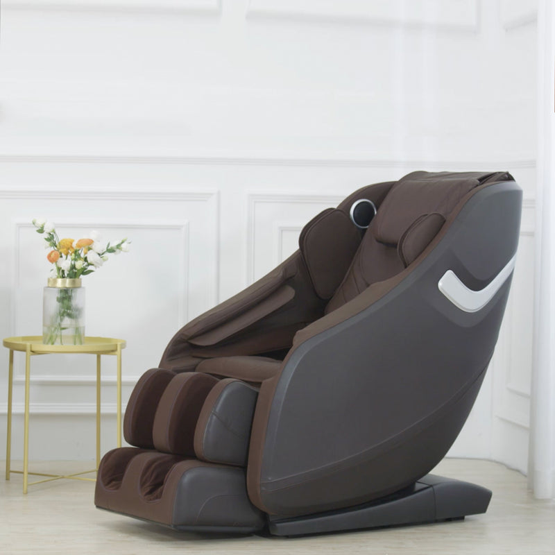 Lifesmart 3D Zero Gravity Brown Massage Chair with Bluetooth Speakers and Body Scan